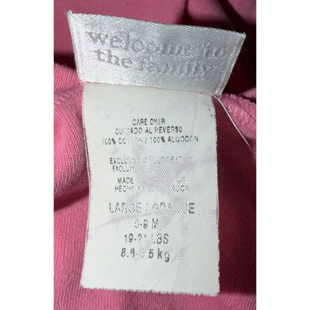 Vintage Carter's Pink Baby‎ Girl Watch Me Grow With Elephant 6-9 Months